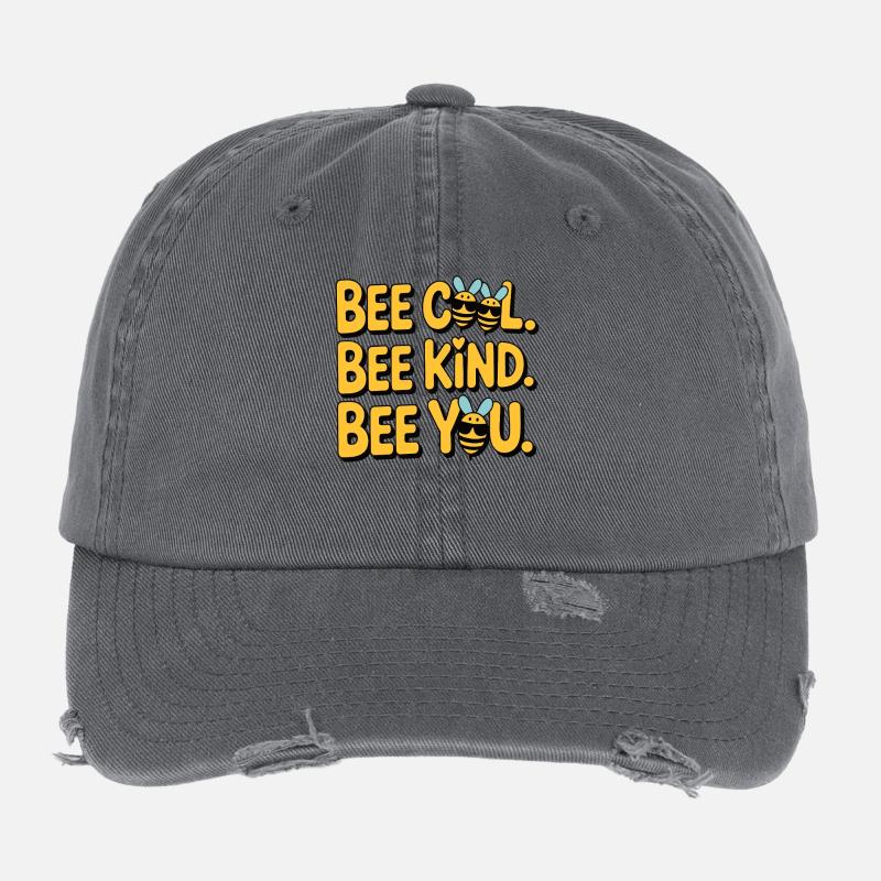 Bee Cool Bee Kind Bee You Flexfit Vintage Destroyed Cap