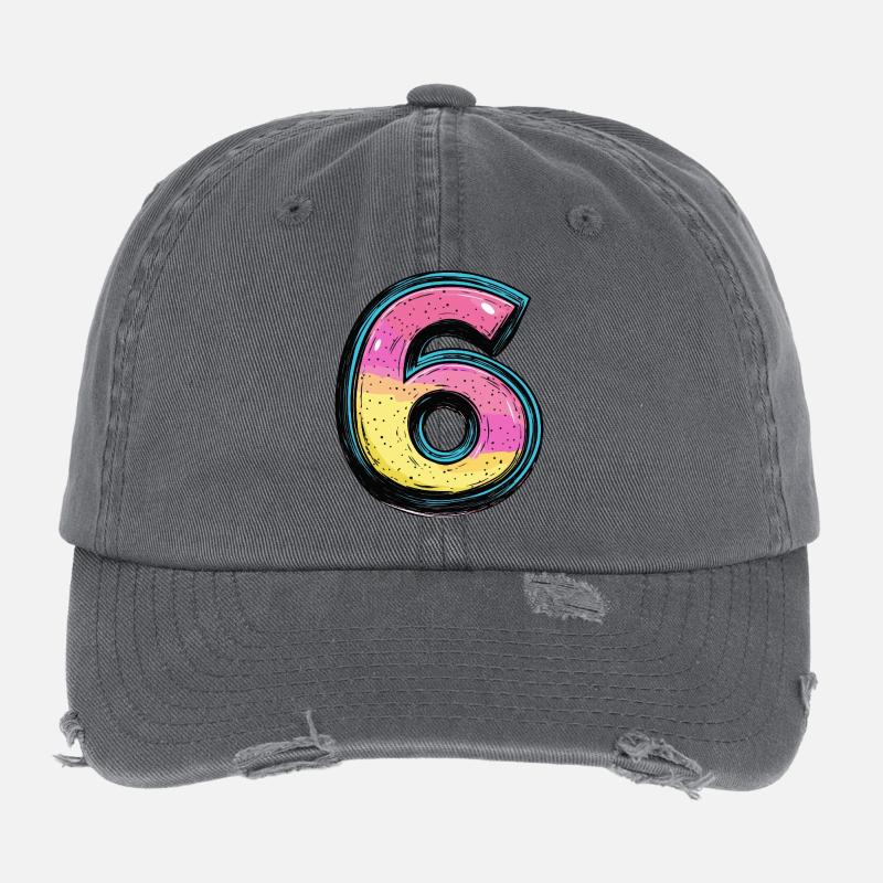 6 Nombre coloré Casquette vintage effet usé Flexfit