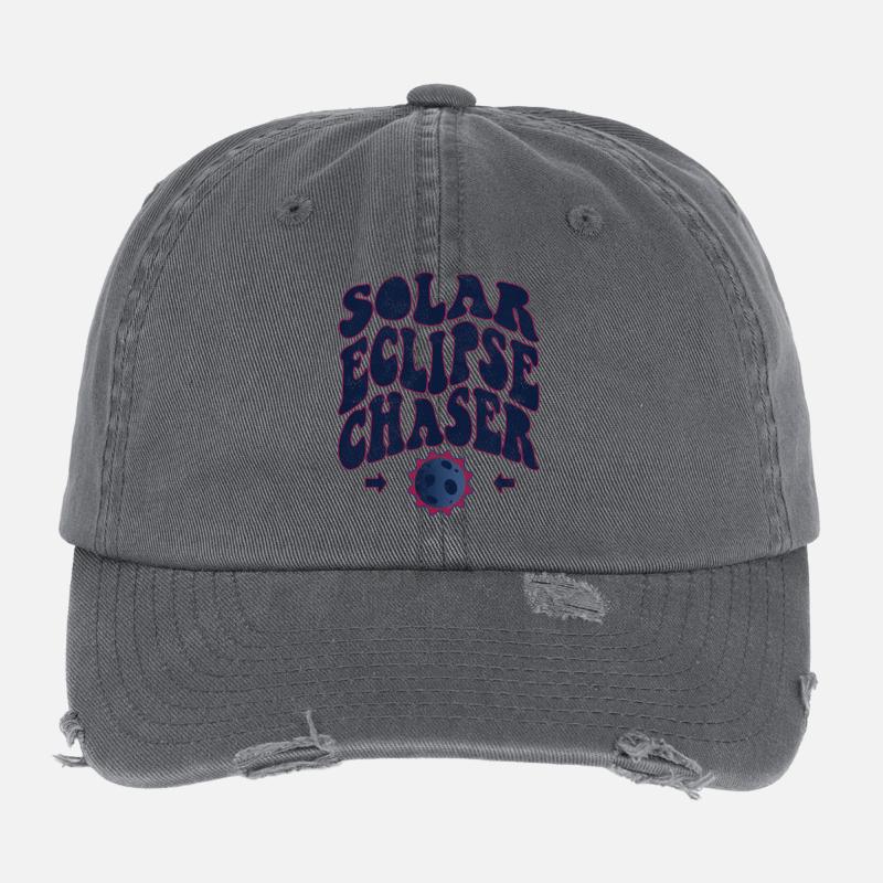 Solar eclipse chaser Flexfit Vintage Destroyed Cap