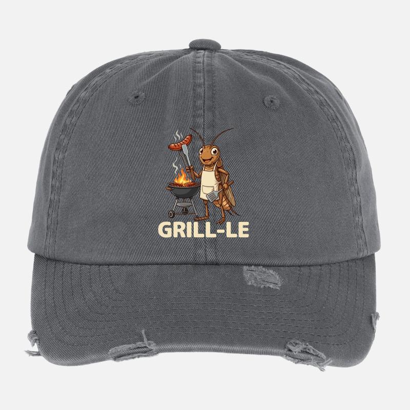 Grillez au Grill Grill Drôle de jeu de mots BBQ Casquette vintage effet usé Flexfit