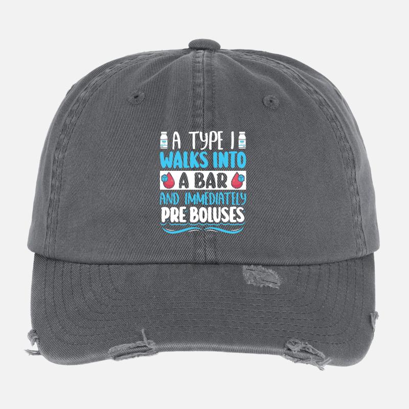 Diabète de type 1 Casquette vintage effet usé Flexfit