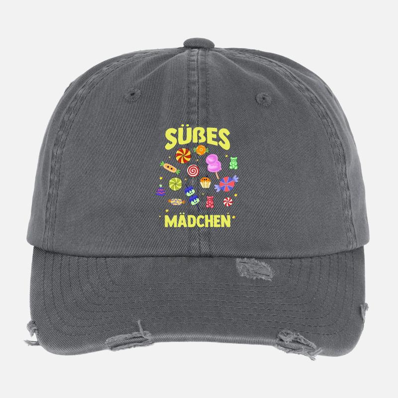 Süschigkeiten Naschkatze Süßes Mädchen Flexfit Vintage Destroyed Cap