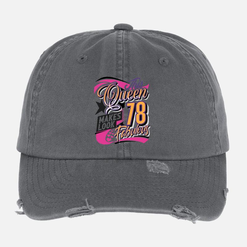 Reine du 78e anniversaire Casquette vintage effet usé Flexfit