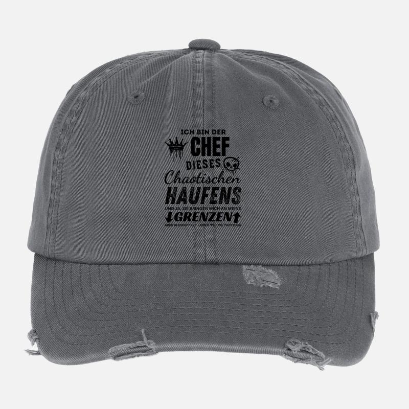 Stolzer Chef des chaotischen Haufens Chef Geschenk Flexfit Vintage Destroyed Cap