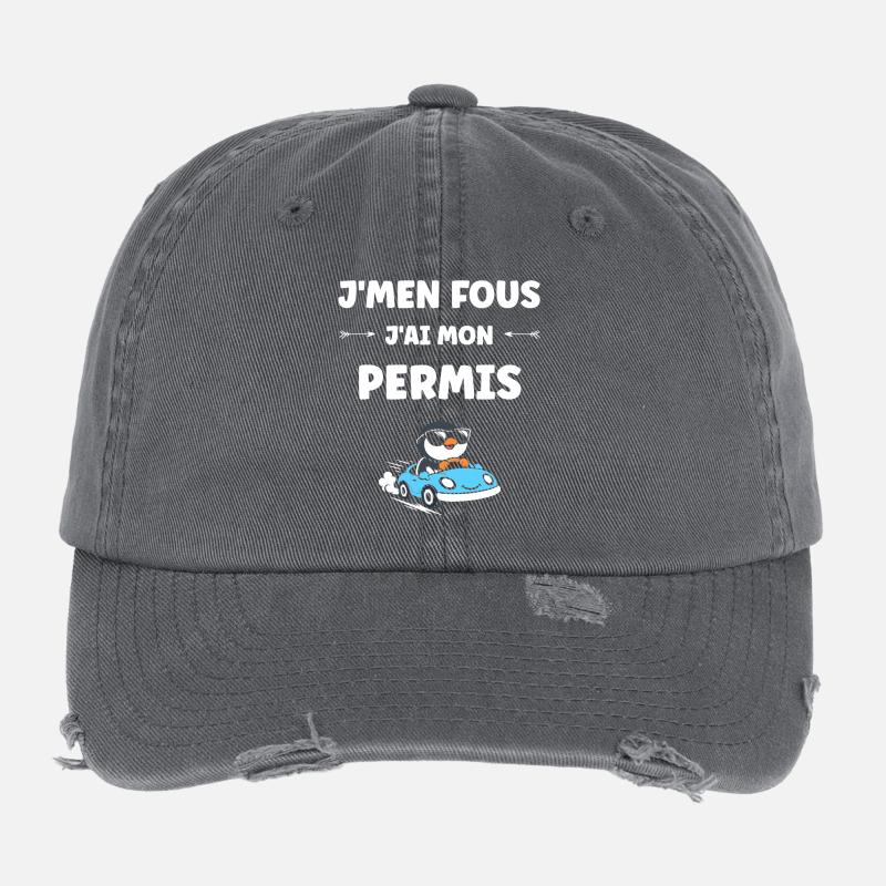 Humour permis de conduire Casquette vintage effet usé Flexfit