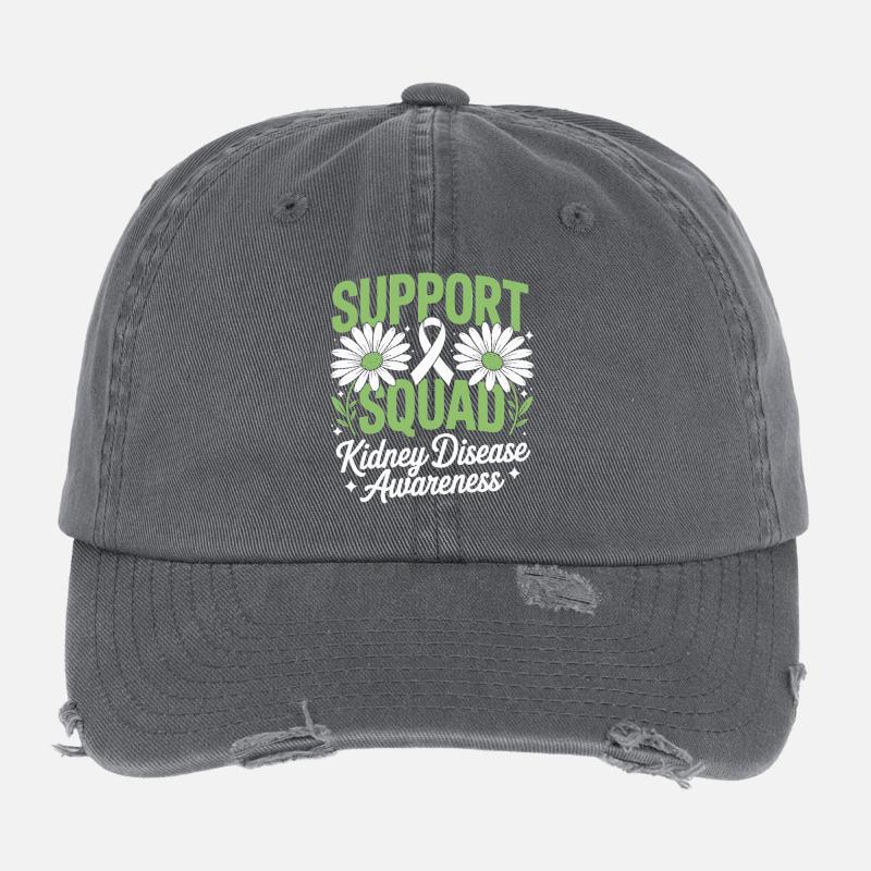 Nierenbewusstsein des Support Squad Flexfit Vintage Destroyed Cap