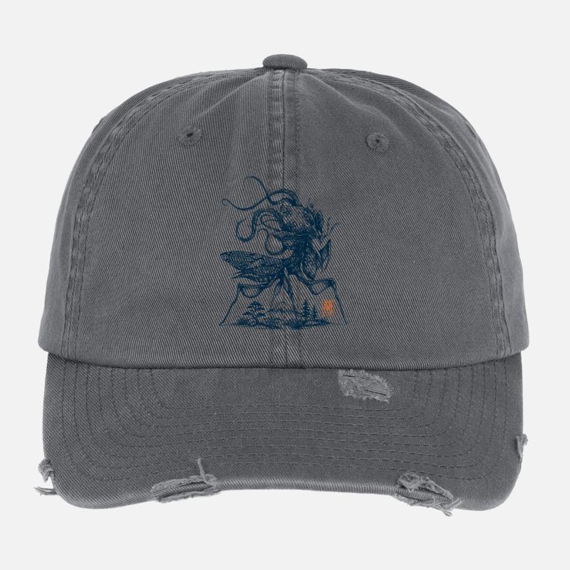 Orchid Mantis Mount Fuji Flexfit Vintage Destroyed Cap