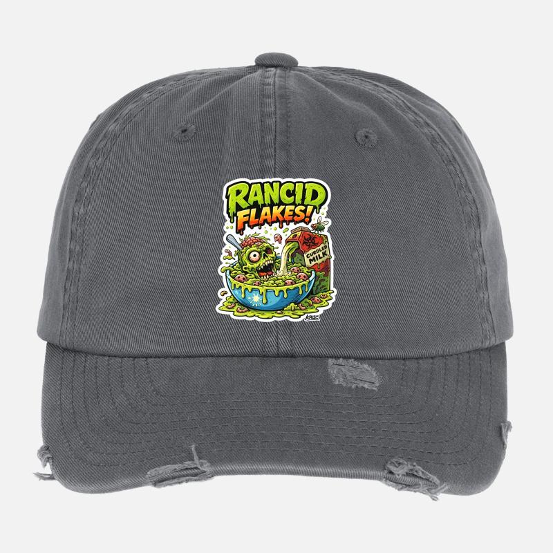 Dissgusting skull Flakes Monster Flexfit Vintage Destroyed Cap