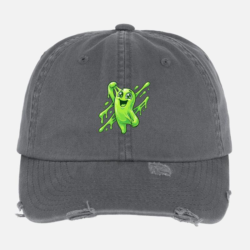 Éclaboussure de Grimace de Slime Vert Casquette vintage effet usé Flexfit