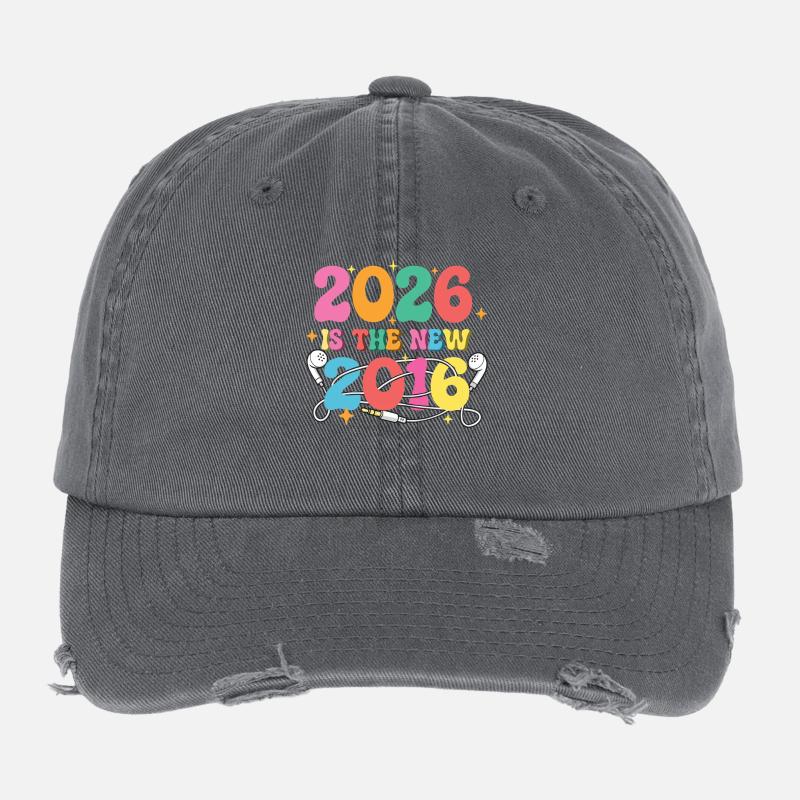 2026 New 2016 Nostalgia Y2K Vibes Flexfit Vintage Destroyed Cap
