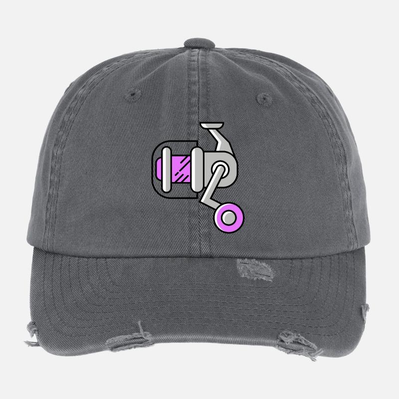 Icône de moulinet de pêche Casquette vintage effet usé Flexfit