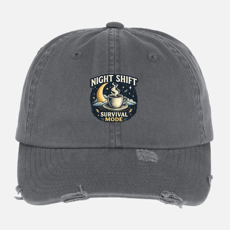 Mode survie Shift de nuit Survie Casquette vintage effet usé Flexfit
