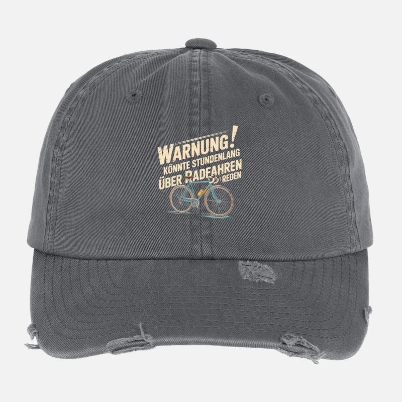  Warnung Könnte Stundenlang Über Radfahren Reden Flexfit Vintage Destroyed Cap