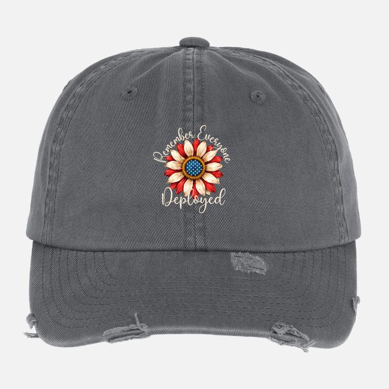 Remember Everyone Deployed RED Friday Troops Flexfit Vintage Destroyed Cap