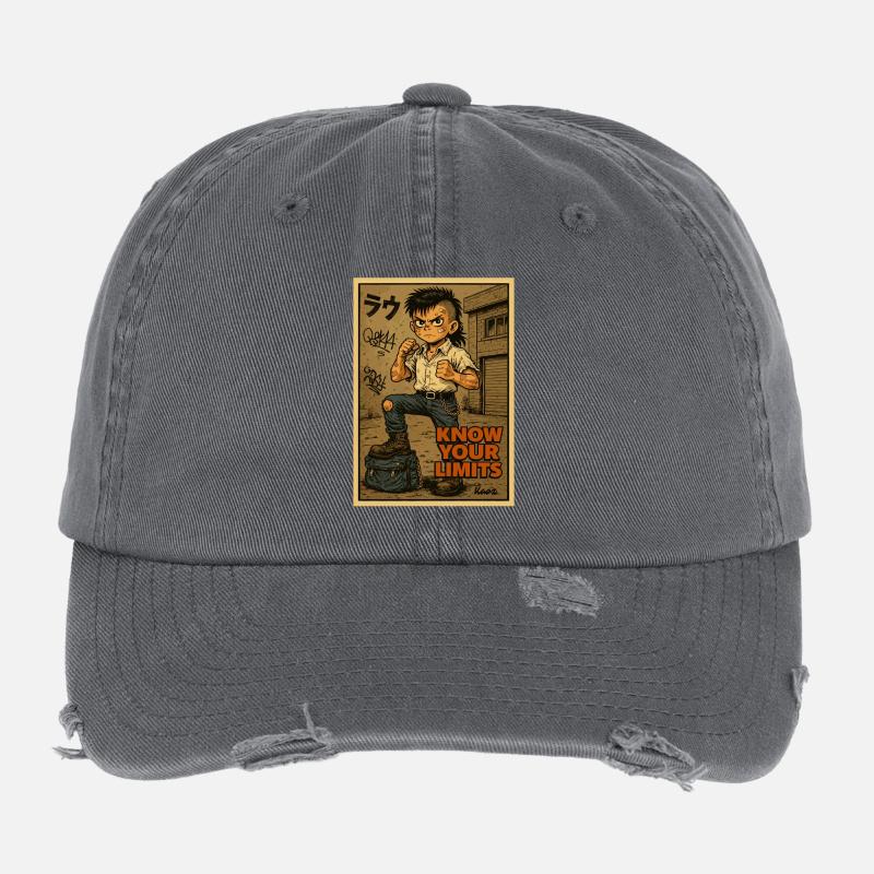 Connais tes limites gamin de la rue Casquette vintage effet usé Flexfit