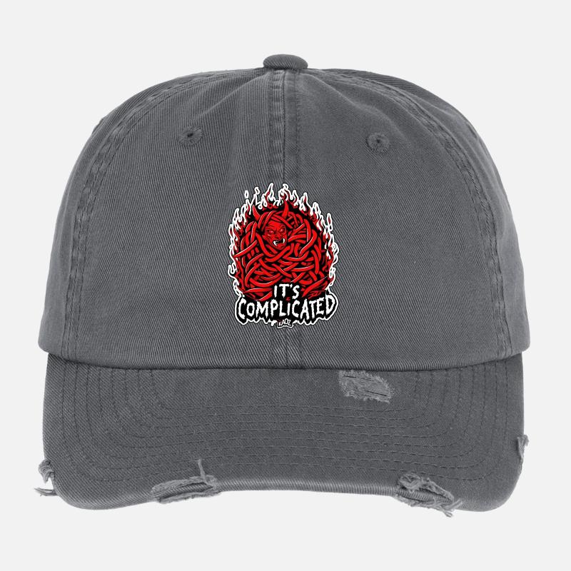 Tangled Fire Demon: It's Complicated Flexfit Vintage Destroyed Cap