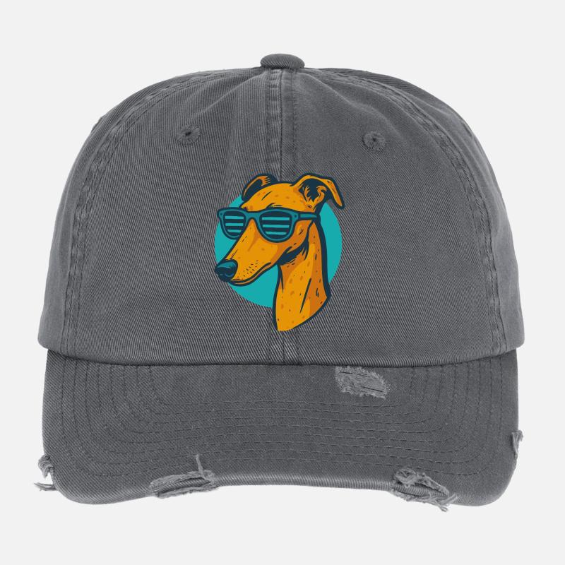 Windhund, Galgo Sonnenbrille Pop-Art Flexfit Vintage Destroyed Cap