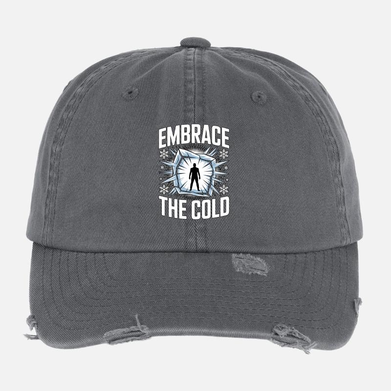 Embrace The Cold Eisbaden Kältetherapie Flexfit Vintage Destroyed Cap