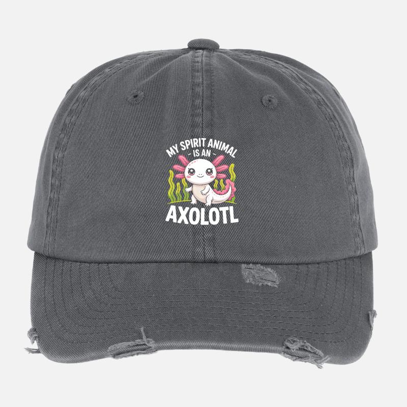 Axolotl-Geisttier Flexfit Vintage Destroyed Cap