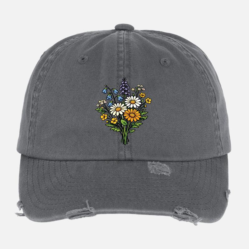 Wildblumenstrauß Flexfit Vintage Destroyed Cap