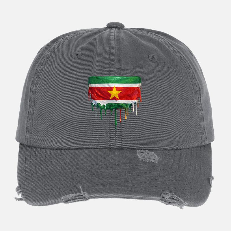 Art de la chute du drapeau du Suriname Casquette vintage effet usé Flexfit