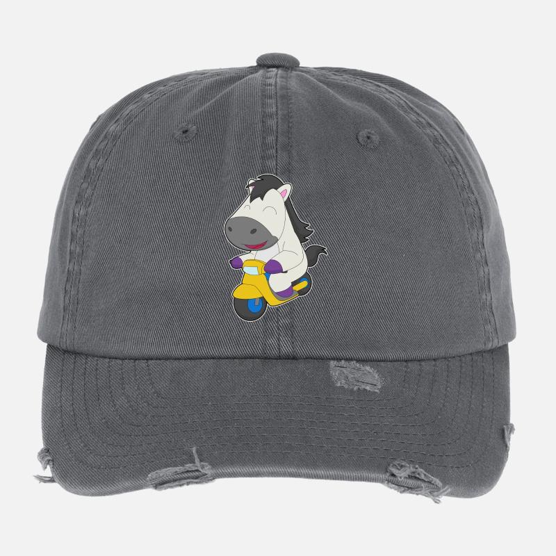 Scooter à cheval Casquette vintage effet usé Flexfit