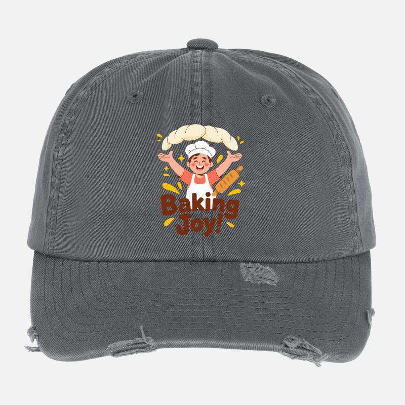 Baking Joy Cartoon-Koch Flexfit Vintage Destroyed Cap