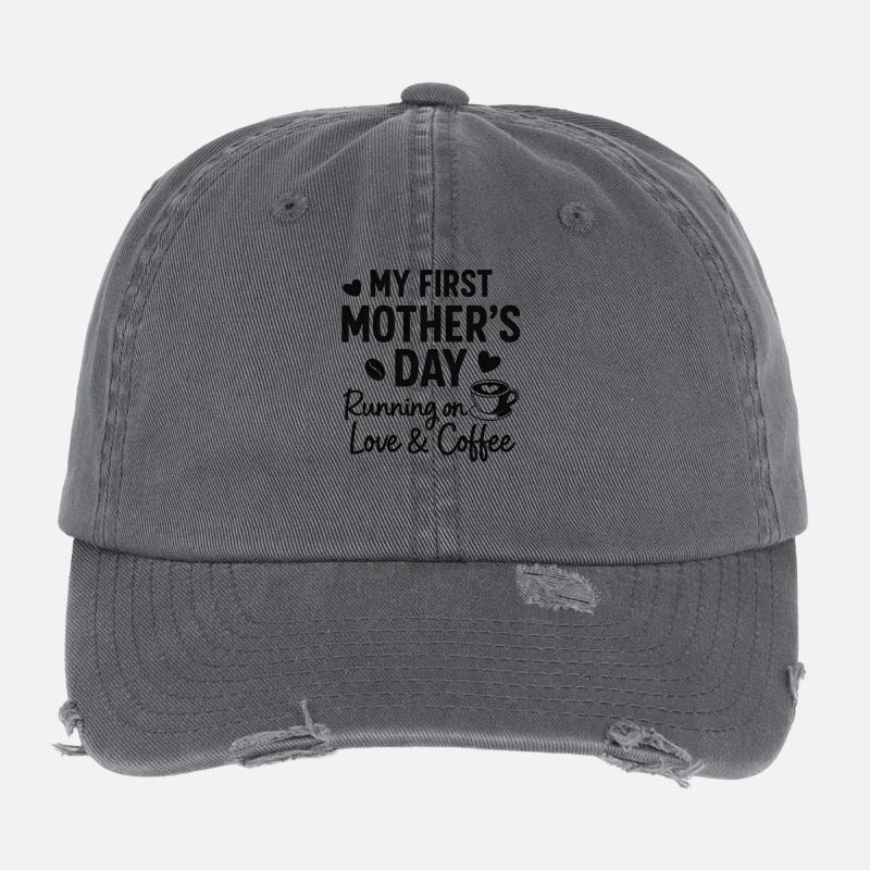 Erster Muttertag Humor Mama Geschenkidee Familie Flexfit Vintage Destroyed Cap