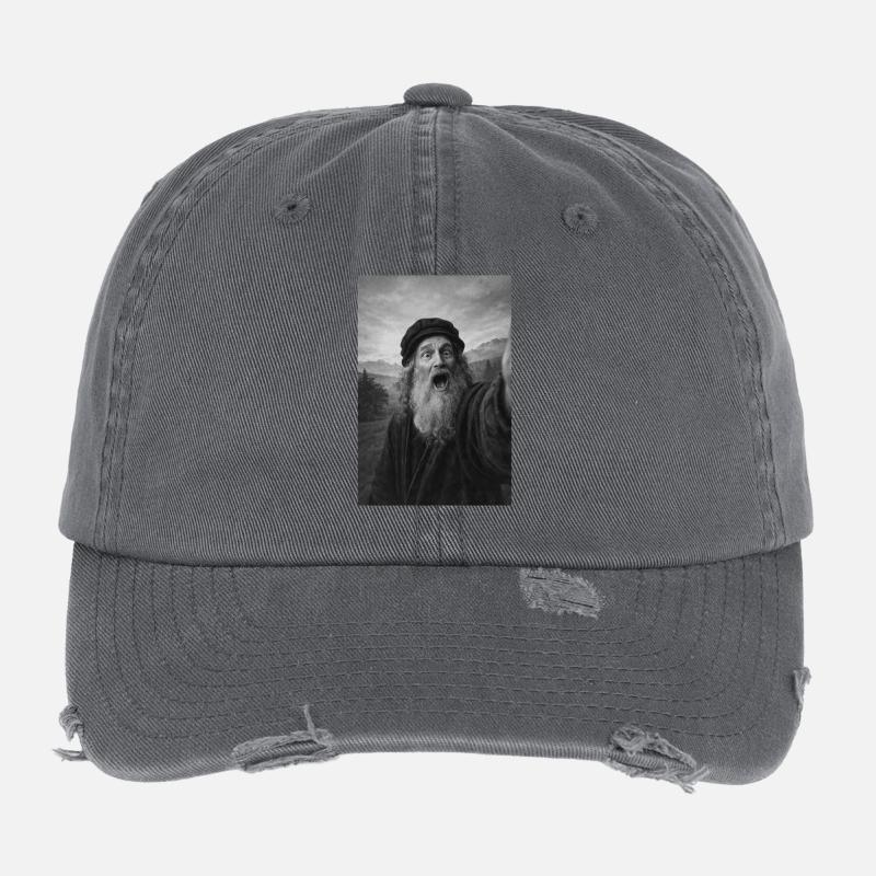 Leonardo Da Vinci Selbstporträt Flexfit Vintage Destroyed Cap