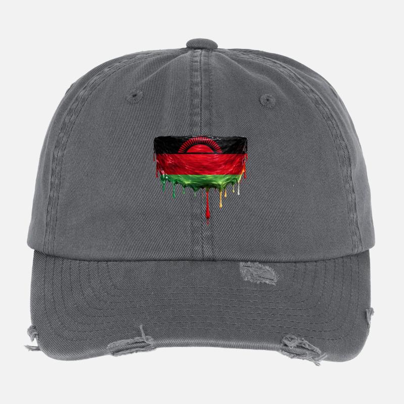 Drapeau du Malawi en art en chute Casquette vintage effet usé Flexfit