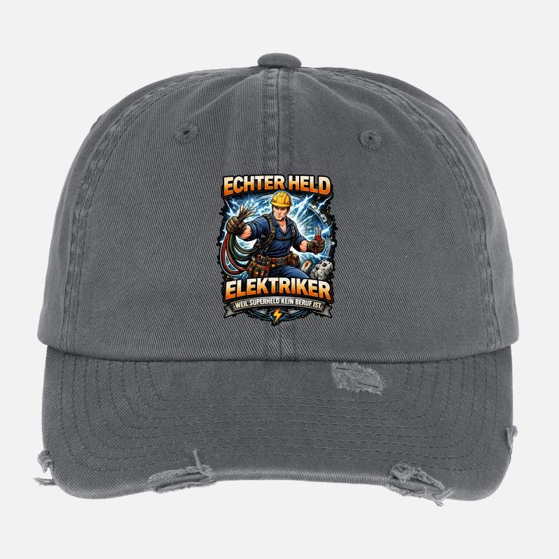 Echter Held Elektriker Flexfit Vintage Destroyed Cap
