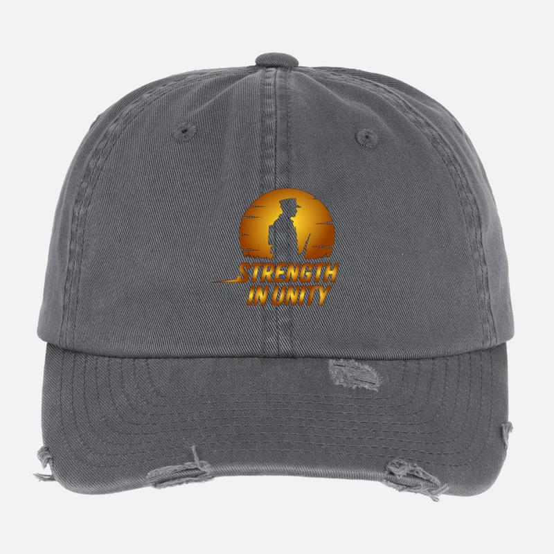 Strength in Unity Soldier Silhouette Flexfit Vintage Destroyed Cap