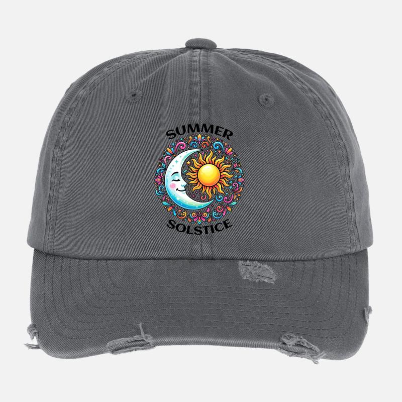 Litha Pagan Solstice d’été Midsommar Casquette vintage effet usé Flexfit