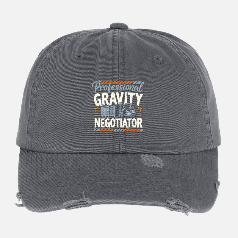 Profi der Schwerkraft | Staplerfahrer Flexfit Vintage Destroyed Cap