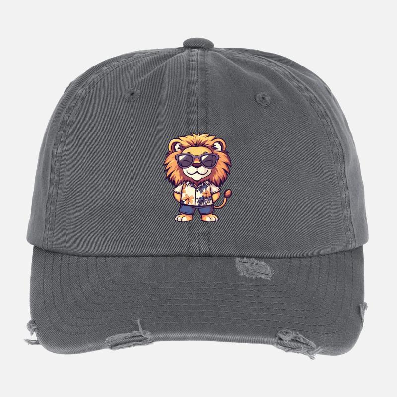 Lion Comic Vacation Flexfit Vintage Destroyed Cap