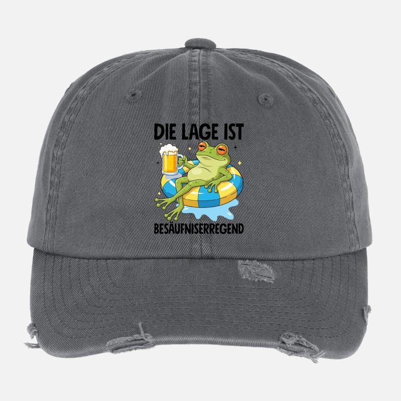 Die Lage Ist Besäufniserregend Frosch Flexfit Vintage Destroyed Cap