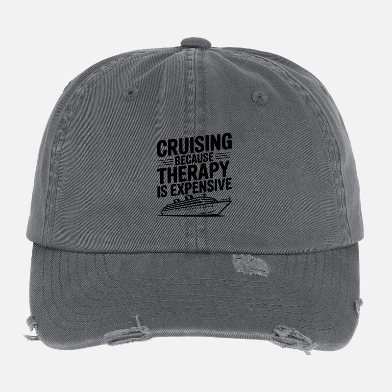 Faire du croisière parce que la thérapie coûte cher - Casquette vintage effet usé Flexfit - charbon