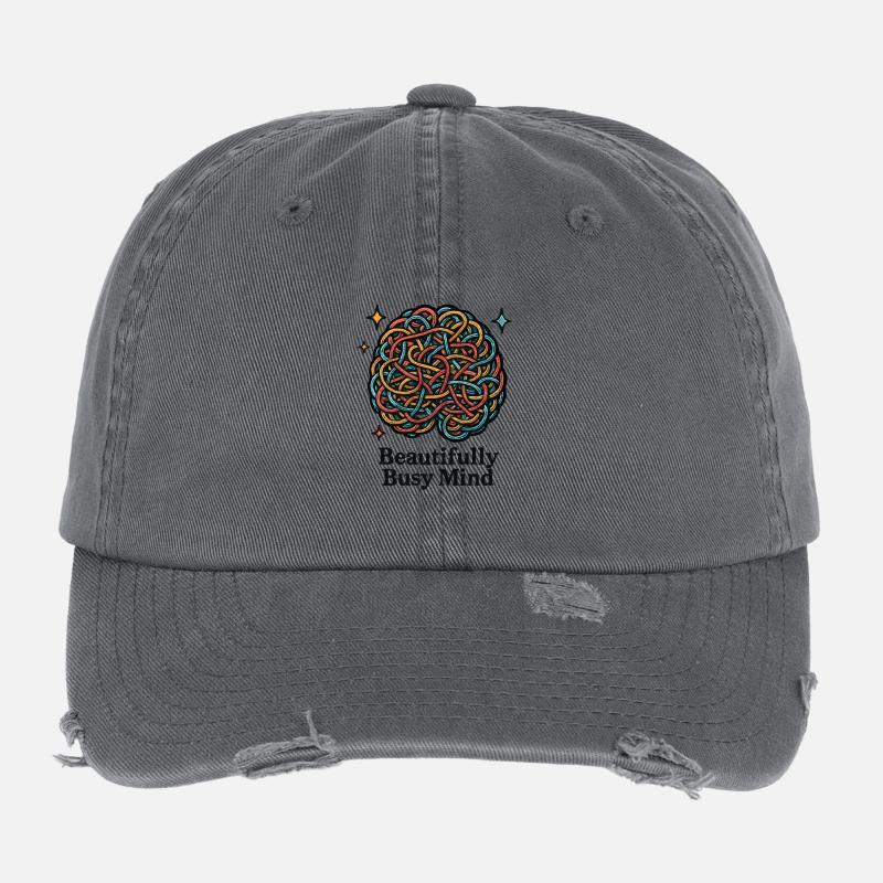 Bunte Gedankenknäuel Flexfit Vintage Destroyed Cap