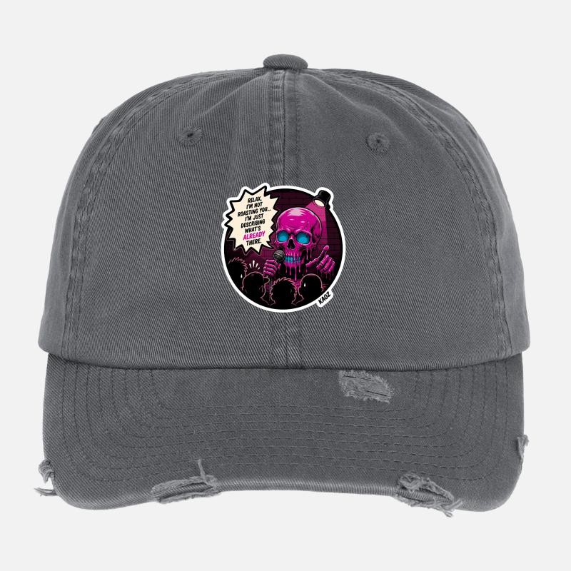 Rôti de crâne sur scène Casquette vintage effet usé Flexfit