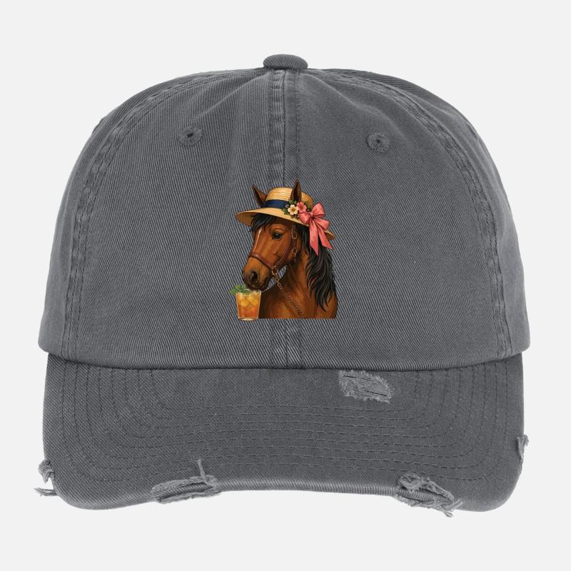 Derby de courses de chapeaux style fête Casquette vintage effet usé Flexfit