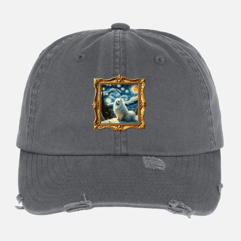 Spitz Zwergspitz Starry Night Flexfit Vintage Destroyed Cap