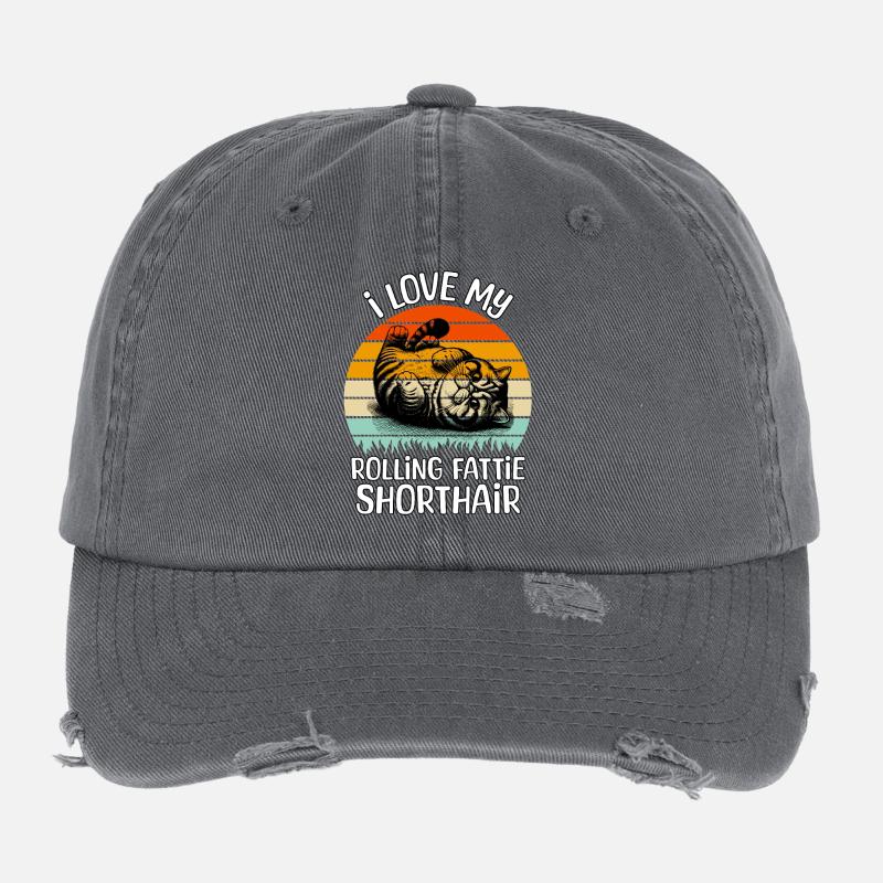 Chat Exotique Drôle à Poils Courts Casquette vintage effet usé Flexfit
