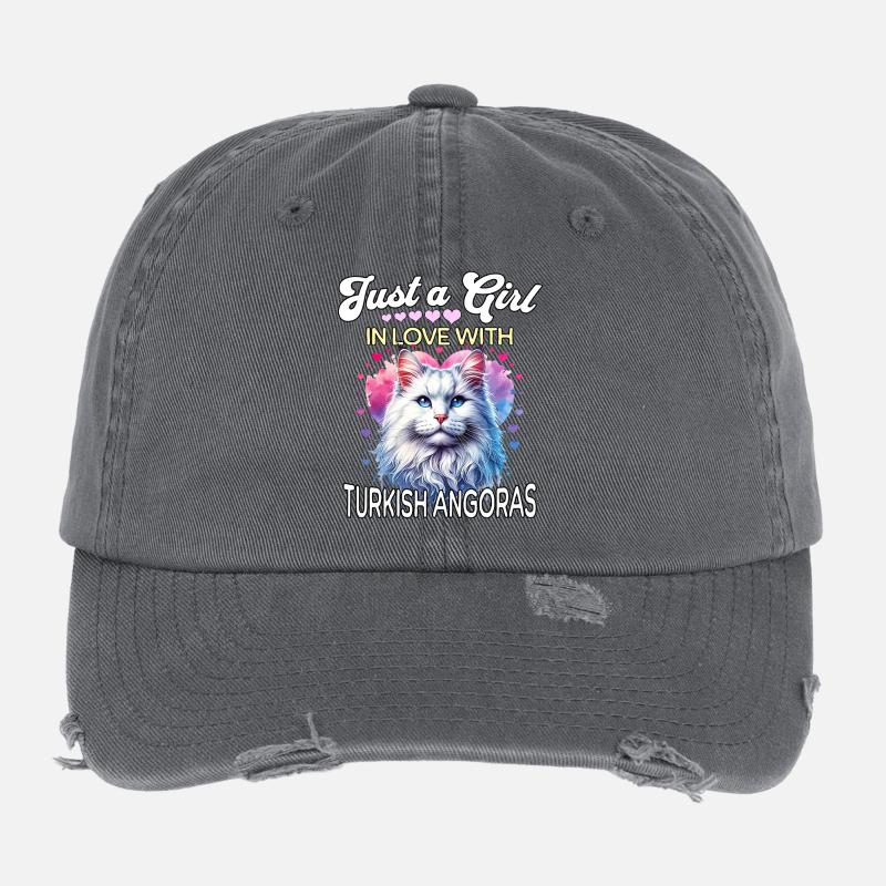 Fille-chat angora turque Casquette vintage effet usé Flexfit