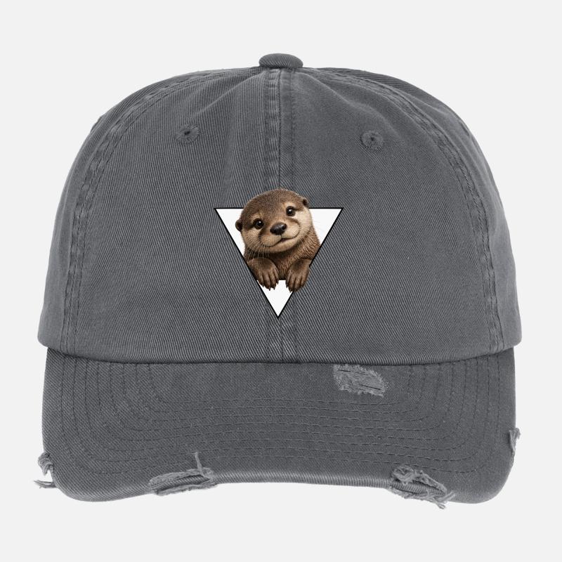 Otter Blick im Dreieck Flexfit Vintage Destroyed Cap