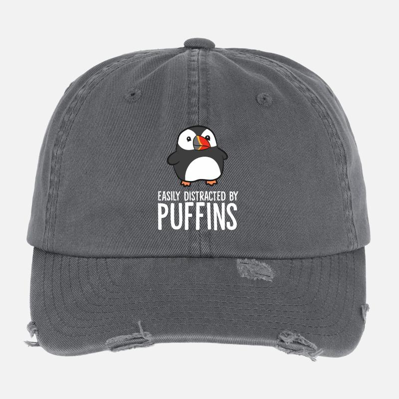 Pinguin wird von Papageitauchern abgelenkt Flexfit Vintage Destroyed Cap