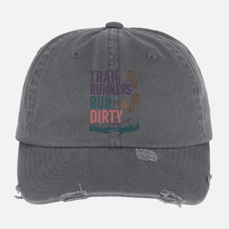Trailrunner laufen schmutzig Flexfit Vintage Destroyed Cap
