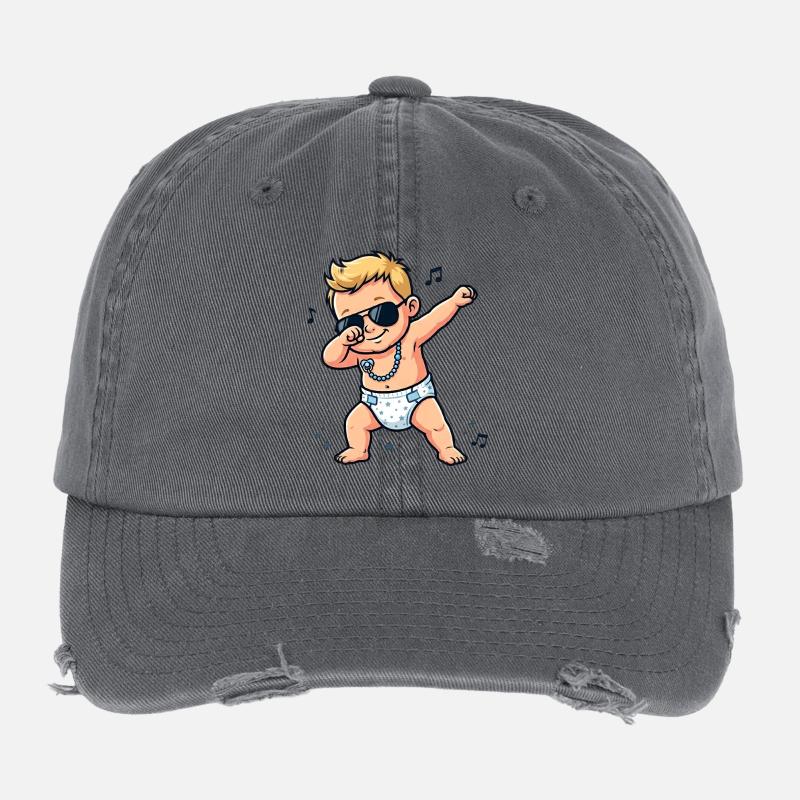 Bébé mignon – Garçon blond Casquette vintage effet usé Flexfit