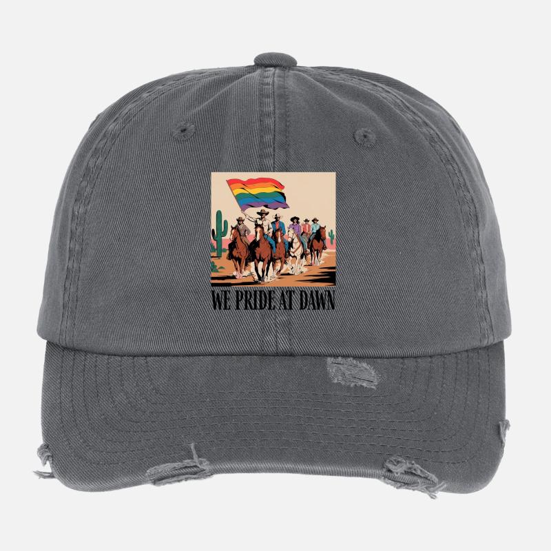 Pride Cowboy Rodeo Parade Flexfit Vintage Destroyed Cap