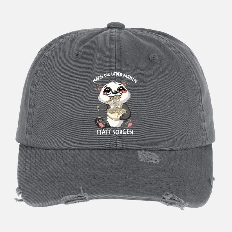 Panda Nudeln: Sorgen Adé Flexfit Vintage Destroyed Cap