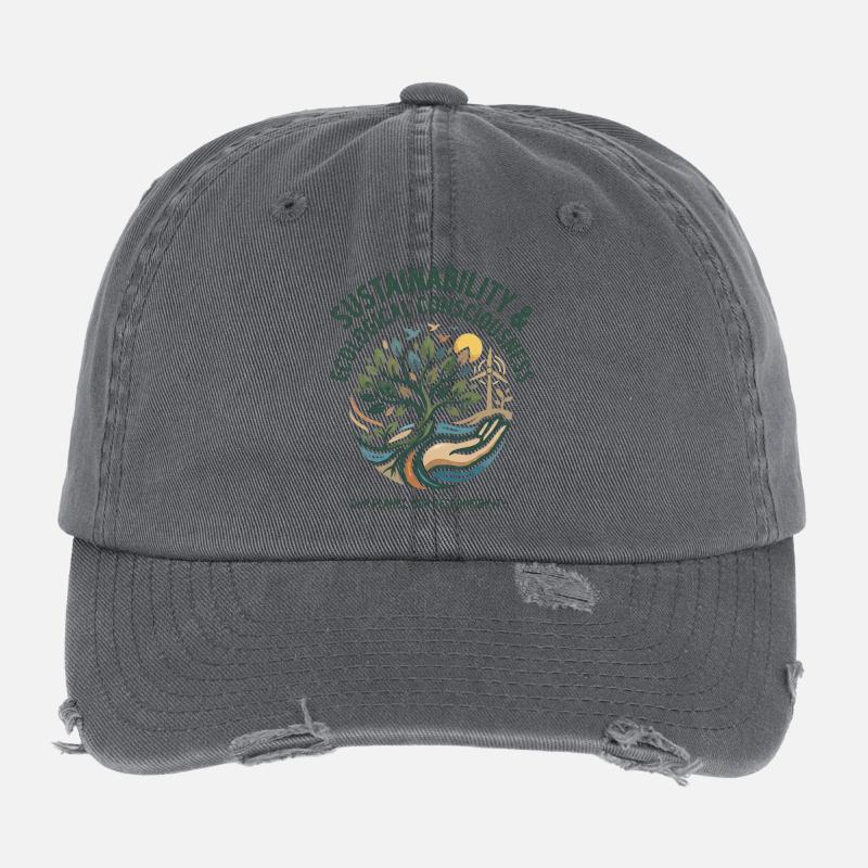 Sustainability & Ecological Consciousness  Flexfit Vintage Destroyed Cap